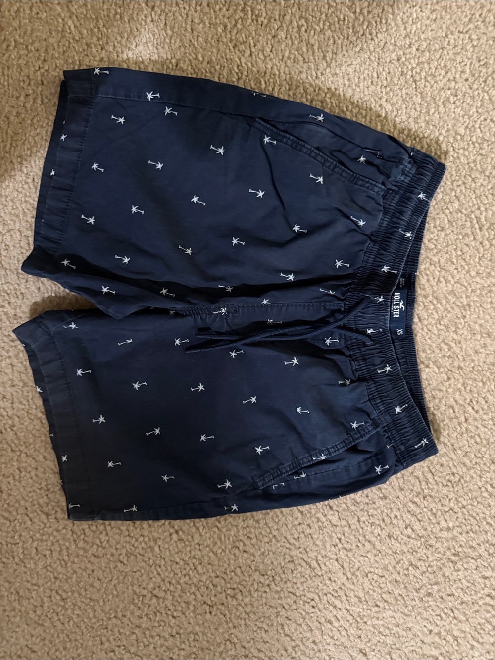 Nautica Navy Shorts with White Palm Motif